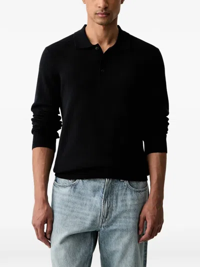 Trussardi Long-sleeve Polo In Black
