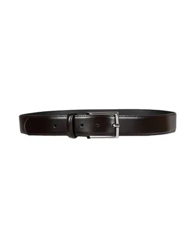 Trussardi Man Belt Dark Brown Size 42 Leather In Black