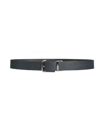 Trussardi Man Belt Midnight Blue Size 39.5 Leather