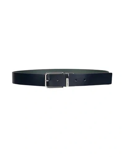 Trussardi Man Belt Navy Size 42 Leather In Blue