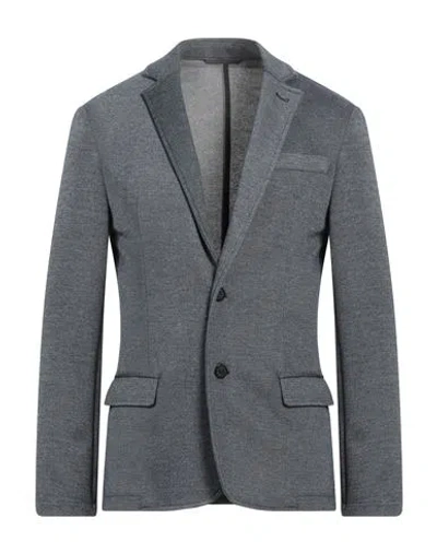 Trussardi Man Blazer Blue Size 48 Polyester, Cotton, Viscose In Gray