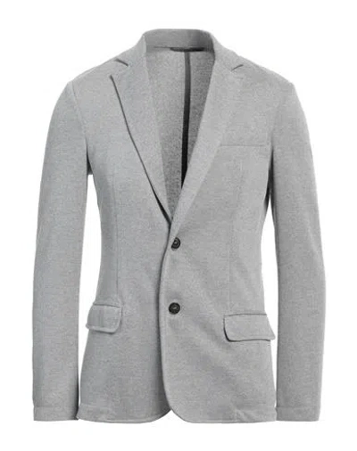 Trussardi Man Blazer Grey Size 38 Polyester, Cotton, Viscose In Gray