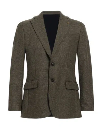 Trussardi Man Blazer Military Green Size 42 Mohair Wool