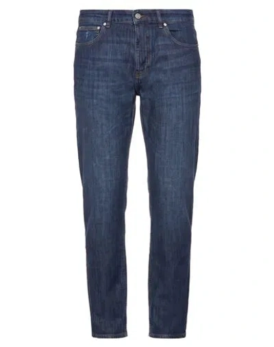 Trussardi Man Jeans Blue Size 36 Cotton, Elastane In Black