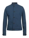 Trussardi Man Overcoat & Trench Coat Deep Teal Size 36 Cotton, Polyamide, Elastane In Green