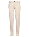 Trussardi Man Pants Ivory Size 35 Cotton In Beige
