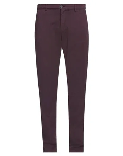 Trussardi Man Pants Burgundy Size 38 Cotton, Elastane In Red