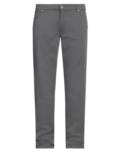 Trussardi Man Pants Lead Size 40 Cotton, Elastane In Grey