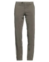 Trussardi Man Pants Military Green Size 40 Cotton, Elastane In Green