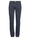 Trussardi Man Pants Navy Size 28 Cotton, Elastane In Navy Blue