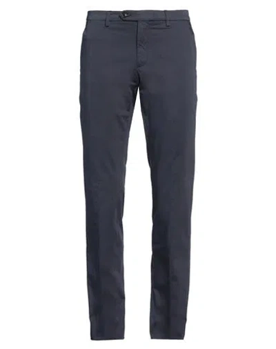 Trussardi Man Pants Navy Size 36 Cotton, Elastane In Navy Blue