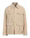 Trussardi Man Shirt Beige Size S Cotton In Beige