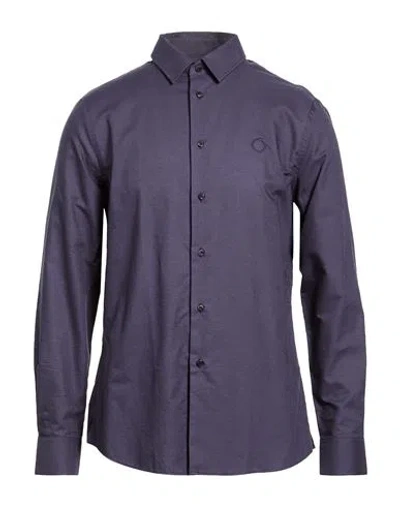 Trussardi Man Shirt Navy Size 17 Cotton In Blue