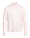Trussardi Man Shirt Pink Size 17 Linen In Pink