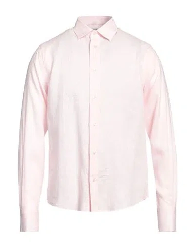 Trussardi Man Shirt Pink Size 17 Linen