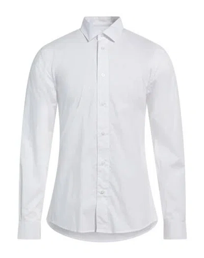 Trussardi Man Shirt White Size 16 ½ Cotton, Elastane