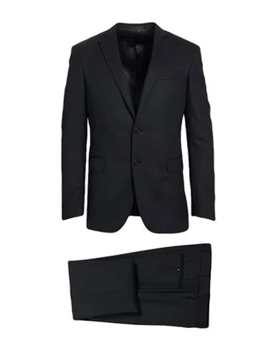 Trussardi Man Suit Black Size 38 Wool, Elastane