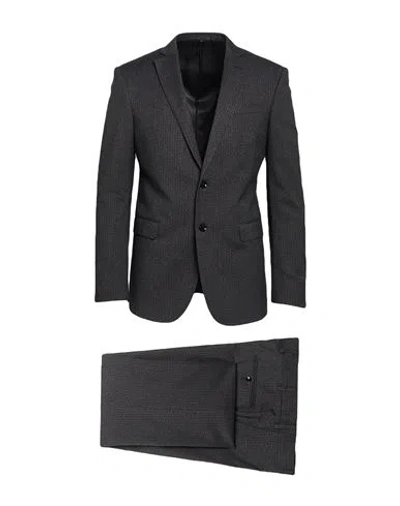 Trussardi Man Suit Charcoal Size 38 Cotton, Wool, Elastane In Black