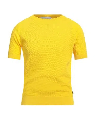 Trussardi Man Sweater Yellow Size S Cotton