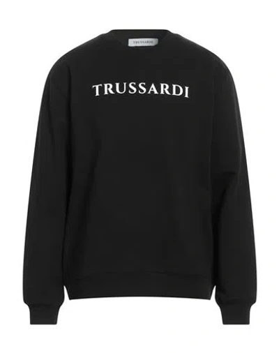 Trussardi Man Sweatshirt Black Size Xl Cotton