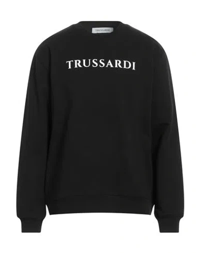 Trussardi Man Sweatshirt Black Size Xl Cotton In Black