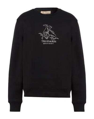 Trussardi Man Sweatshirt Black Size Xs Cotton