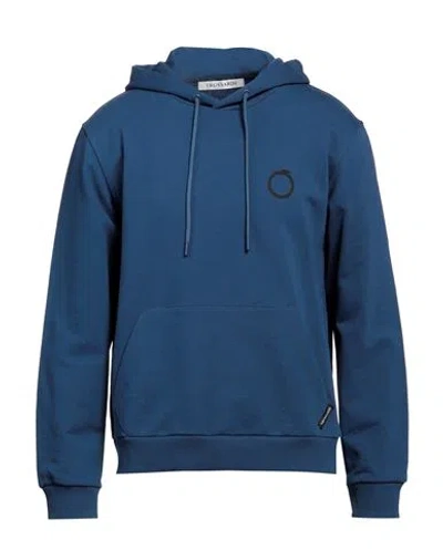 Trussardi Man Sweatshirt Blue Size 3xl Cotton, Elastane