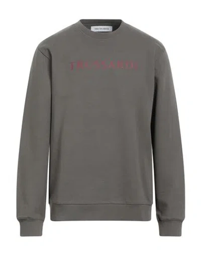 Trussardi Man Sweatshirt Grey Size Xl Cotton In Gray