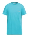 Trussardi Man T-shirt Azure Size Xl Cotton, Elastane In Blue