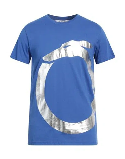TRUSSARDI TRUSSARDI MAN T-SHIRT BLUE SIZE 3XL COTTON