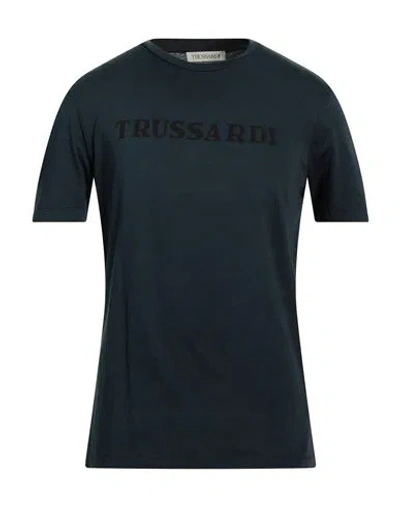 Trussardi Man T-shirt Midnight Blue Size Xxl Cotton