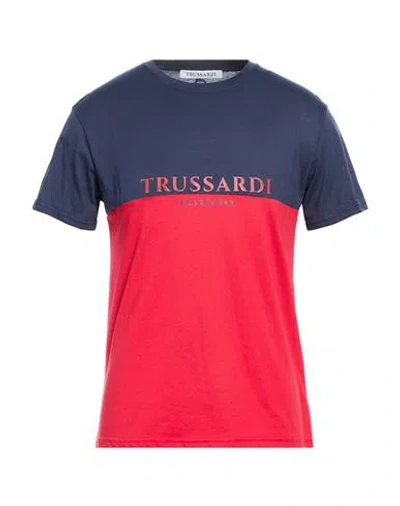 Trussardi Man T-shirt Red Size Xxl Polyester, Cotton