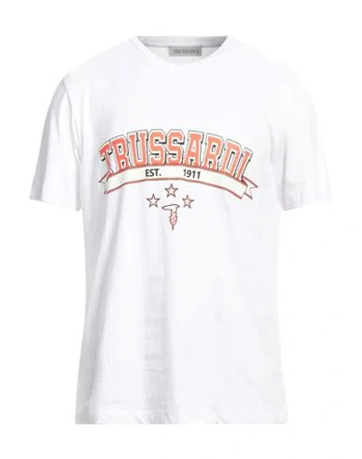 Trussardi Man T-shirt White Size Xxl Cotton In White