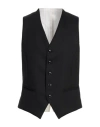 Trussardi Man Tailored Vest Black Size 44 Wool, Elastane In Black