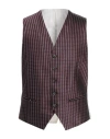 Trussardi Man Tailored Vest Burgundy Size 42 Silk In Red