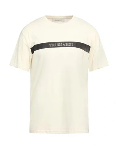 Trussardi Man T-shirt Ivory Size Xxl Cotton In White