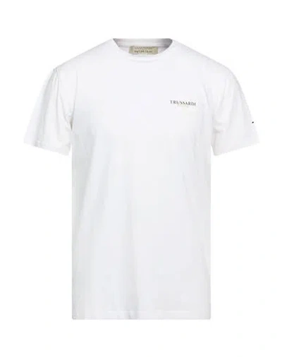 Trussardi Man T-shirt White Size Xxl Cotton, Elastane