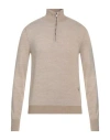 Trussardi Man Turtleneck Sand Size 3xl Acrylic, Viscose, Virgin Wool In Beige