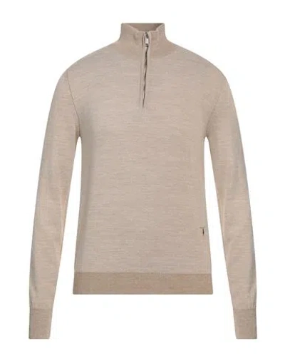 Trussardi Man Turtleneck Sand Size 3xl Acrylic, Viscose, Virgin Wool In Beige