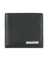 Trussardi Man Wallet Black Size - Calfskin In Black