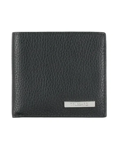 Trussardi Man Wallet Black Size - Calfskin