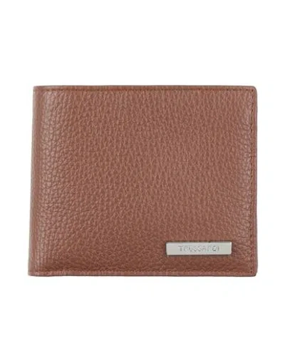 Trussardi Man Wallet Brown Size - Calfskin