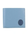 Trussardi Light Blue Leather Wallet In Blue
