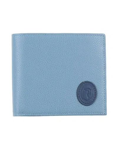 Trussardi Man Wallet Light Blue Size - Calfskin