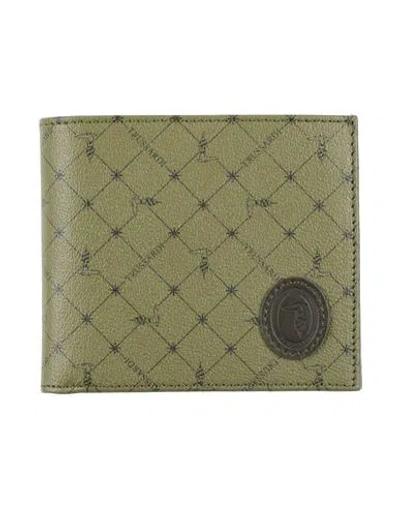 Trussardi Man Wallet Military Green Size - Cowhide
