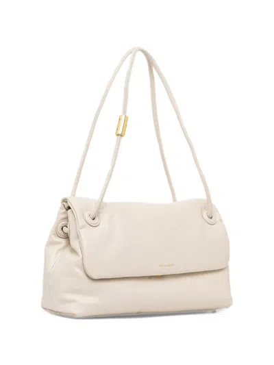 Trussardi Medium Orbita Crinkled-finish Shoulder Bag In Neutral