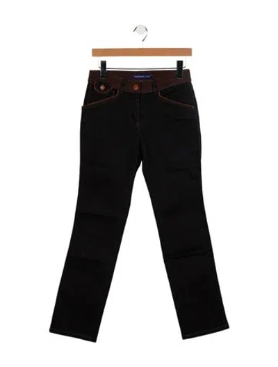 Pre-owned Trussardi Mid-rise Straight Leg Jeans In Blue