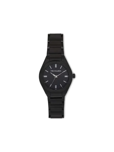 Trussardi Octagonal Black 42mm Watch (cardholder Set)