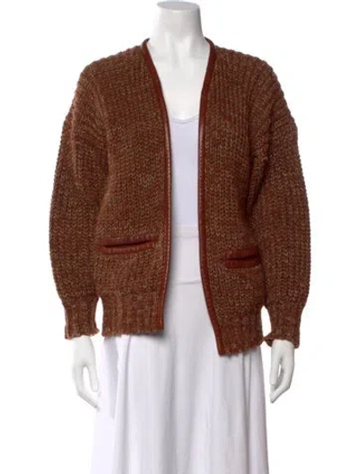Pre-owned Trussardi Open Front Sweater In Brown