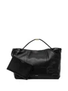 Trussardi Orbita Leather Tote Bag In Black